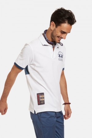 La Martina Kurzes-sleeved Regular Fit Poloshirt Herren Weiß | YOQL8810