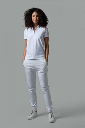 La Martina Regular-fit Sequin Poloshirt Damen Weiß | JHXF5071