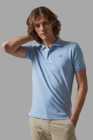 La Martina Slim-fit Poloshirt Herren Blau | NATY2525
