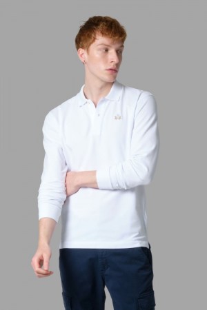 La Martina Slim-fit Poloshirt Herren Weiß | NMMG2243