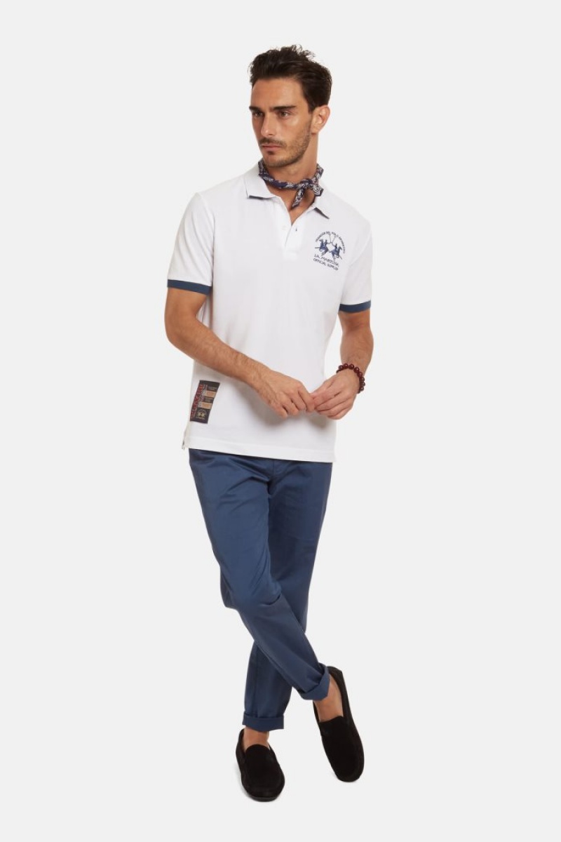 La Martina Kurzes-sleeved Regular Fit Poloshirt Herren Weiß | YOQL8810