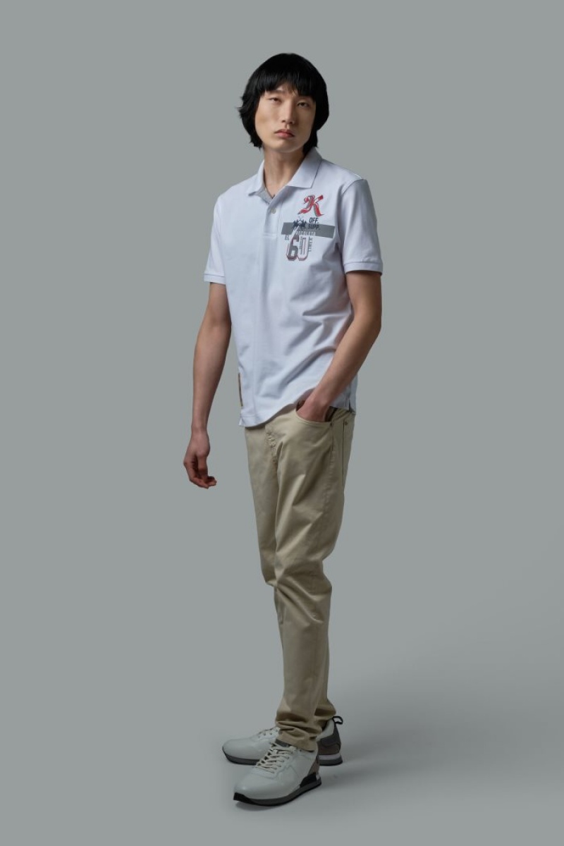 La Martina Kurzes-sleeved Regular Fit Poloshirt Herren Weiß | CQBB9465