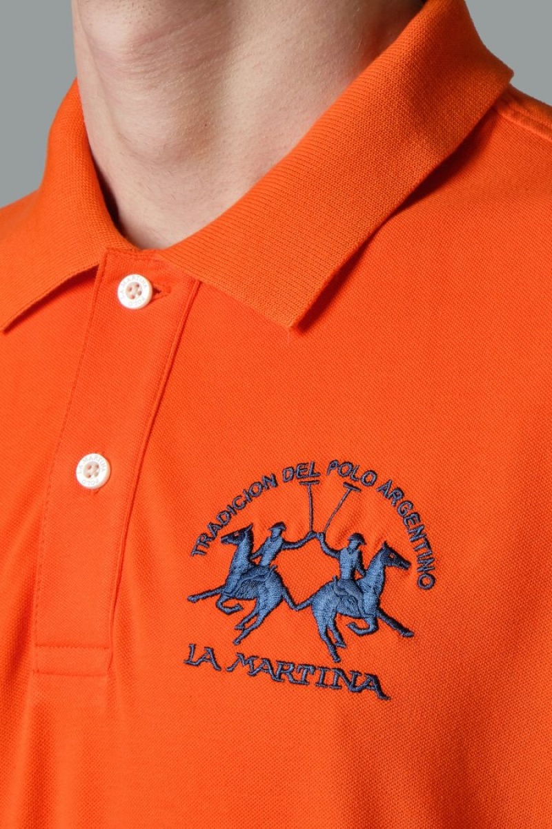 La Martina Kurzes-sleeved Regular Fit Poloshirt Herren Rot Orange | EXHU4485