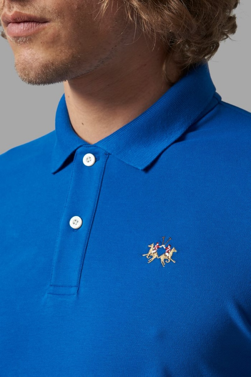 La Martina Slim-fit Poloshirt Herren Blau | BFZY1906